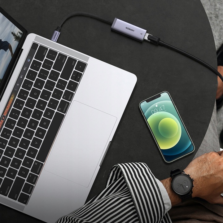 UGREEN Adapter Przejściówka Karta Sieciowa LAN Ethernet USB C Do RJ45 1Gb/s