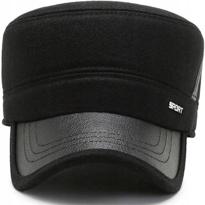 ZIMOWA CZAPKA Z DASZKIEM CHOWANE NAUSZNIKI CIEPŁA DLA STARSZEJ OSOBY