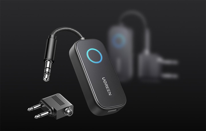 UGREEN Nadajnik Odbiornik Bluetooth BT 5.3 Mini Jack 3.5mm 300mAh +