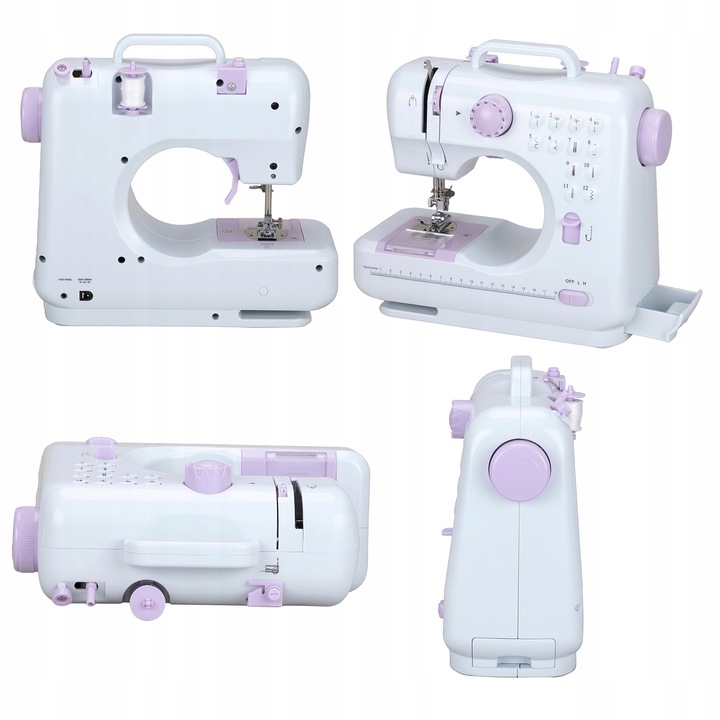 Domowa mini maszyna do szycia 12 ściegów z pedałem