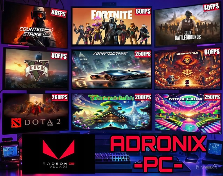 ZESTAW KOMPUTER GAMINGOWY 27"100Hz |RYZEN 5|VEGA 11|32GB|1TB| WI-FI|WIN 11