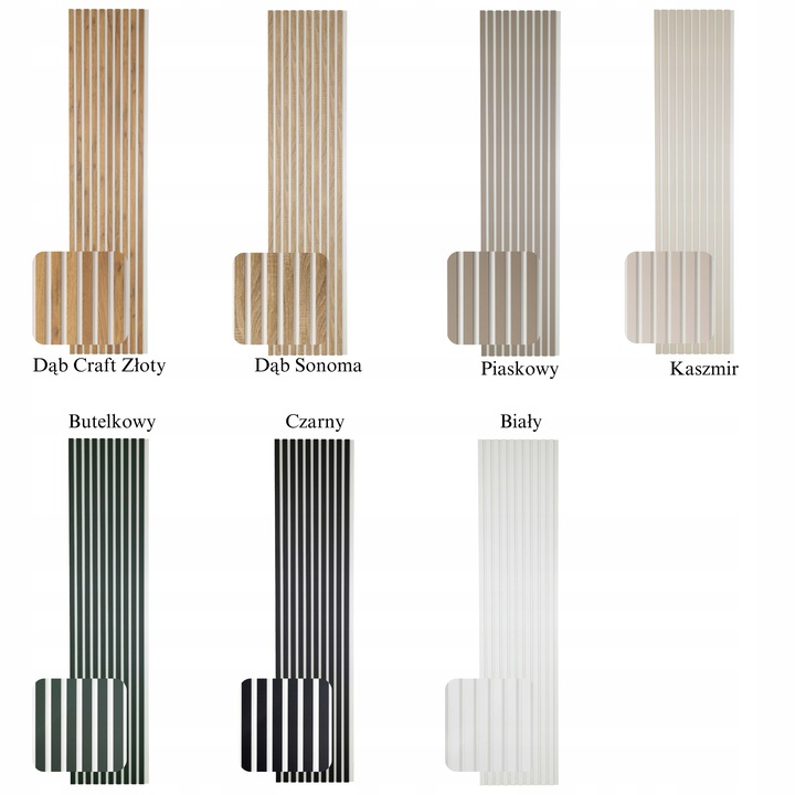 Lamele ścienne na Białej Płycie Dąb Różne kolory POLSKIE PREMIUM - 275x46cm