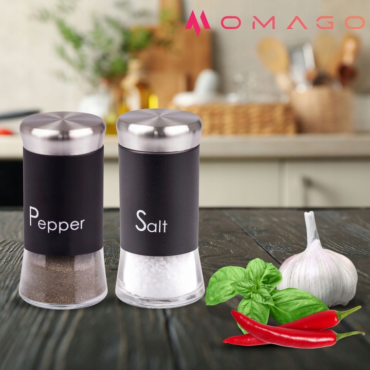 SOLNICZKA I PIEPRZNICZKA ZESTAW 2x150ml POJEMNIK NA SÓL PIEPRZ KOMPLET