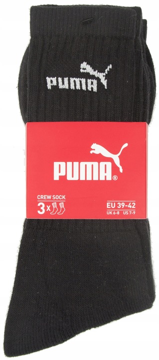PUMA SKARPETKI KLASYCZNE DŁUGIE CZARNE 43-46