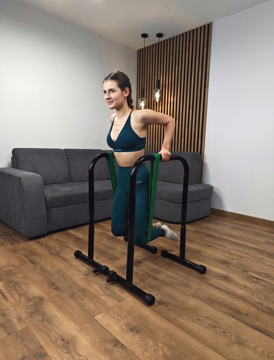 STABILNE STALOWE PORĘCZE DO DIPÓW ćwiczeń pompek, dipy WYSOKIE 90cm KUDDA