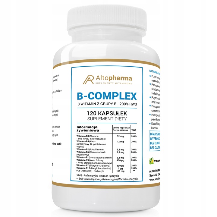 Witamina B-200 Complex B6 B9 B1 B2 B5 B7 B12 B3