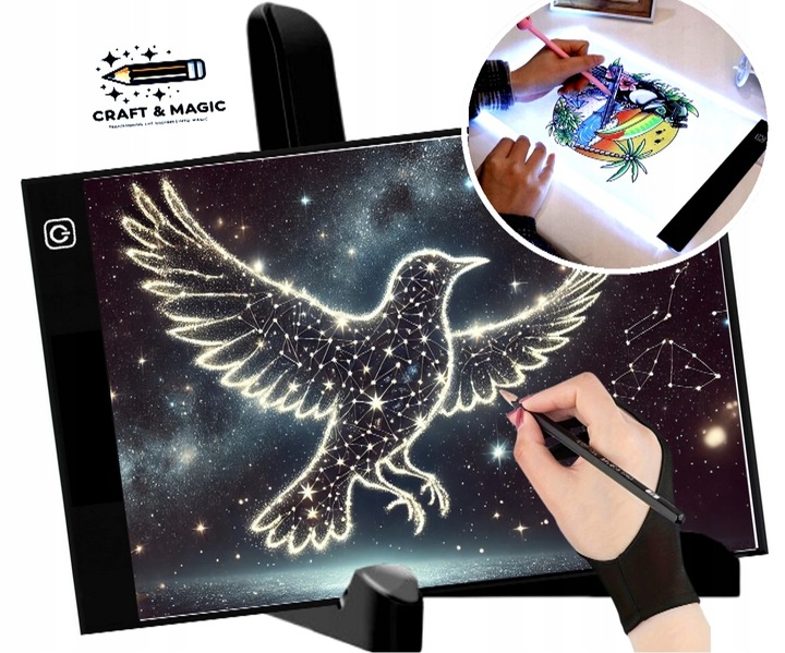 TABLET GRAFICZNY + SZABLONY! AUTA BRIGHTPAD DESK AKREŚLARSKA TABLICA LED