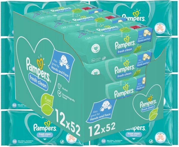 Pampers Chusteczki FRESH CLEAN 12x52 szt.