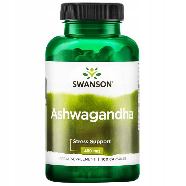 SWANSON ASHWAGANDHA 450mg Żeń-szeń PAMIĘĆ 2 op. 200 kaps STRES skóra SEN