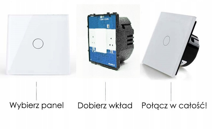 Wkład Moduł Włącznik Przełącznik Dotykowy Światła Pojedynczy LED fi60