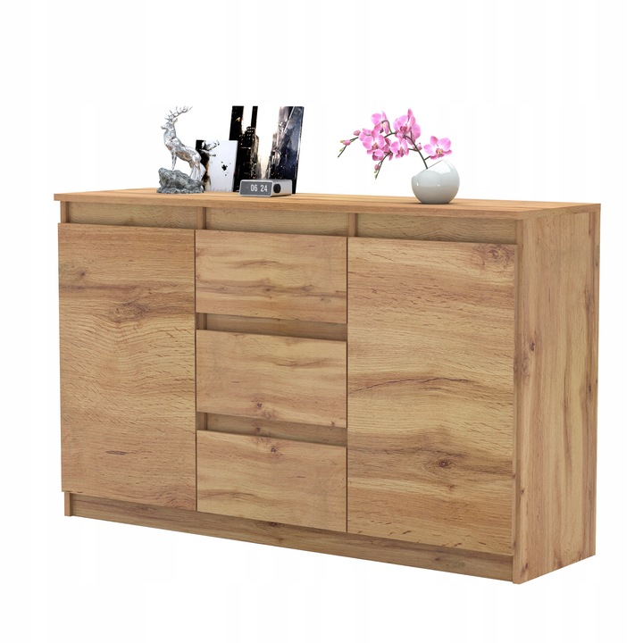 Komoda ANTRACYT WOTAN z szufladami Duza Szafka AGA 120cm do Sypialni