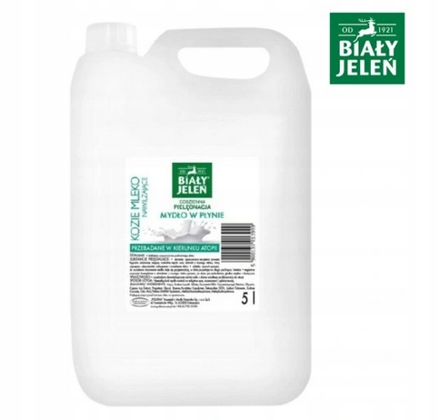 BIAŁY JELEŃ MYDŁO W PŁYNIE Z EKSTRAKTEM Z KOZIEGO MLEKA ZAPAS (5 L)