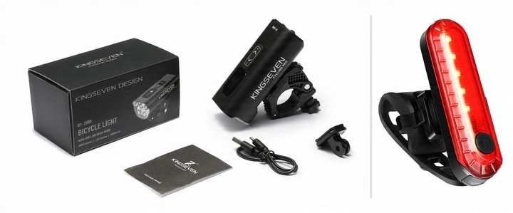 Mocna Lampka ROWEROWA Światło LED przód + tył 2000lm latarka 10000mAh ROWER