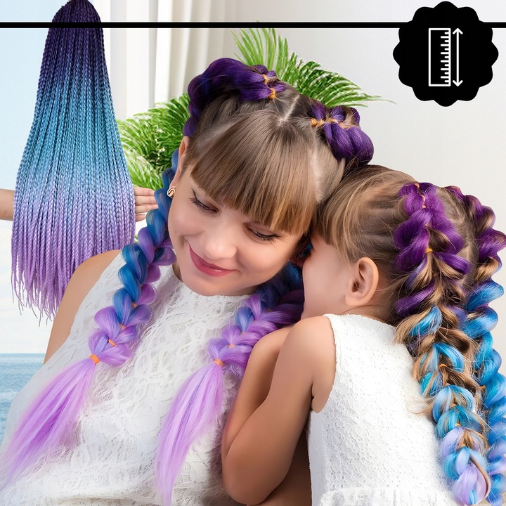 3X WŁOSY SYNTETYCZNE DO WARKOCZYKÓW KOLOROWE WARKOCZYKI TĘCZA DOCZEPY 130CM