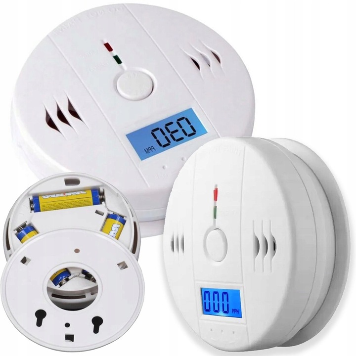 Czujnik czadu i dymu detektor tlenku węgla CO BEZPRZEWODOWY LCD GŁOŚNY