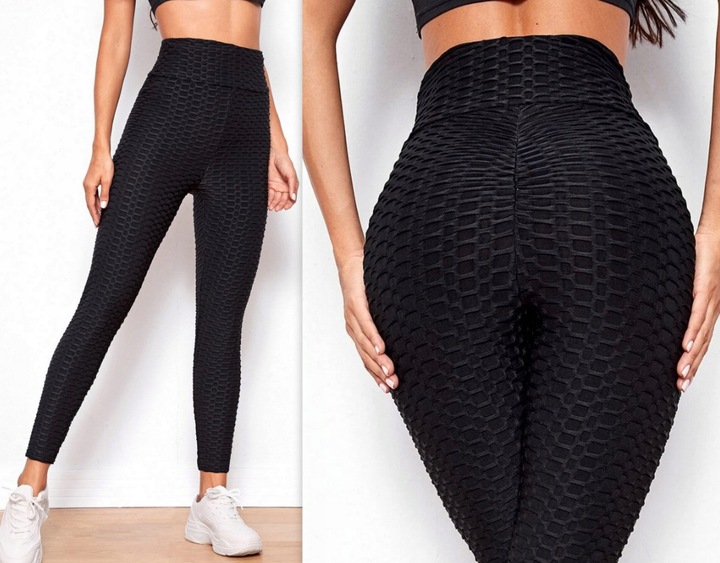 Legginsy KARBOWANE ANTYCELLULITOWE PUSH UP kolory S/M