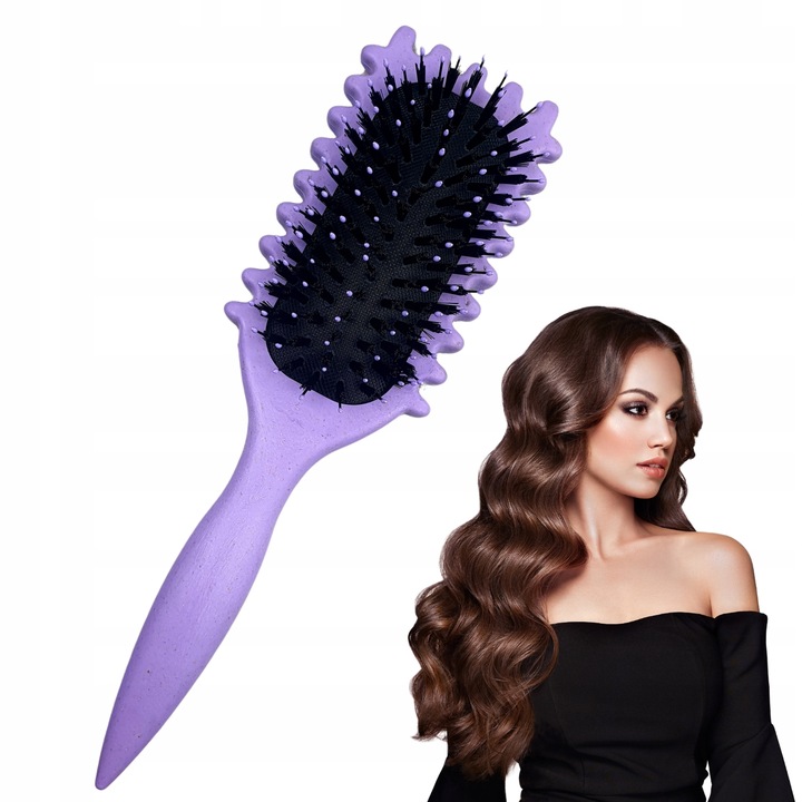 Szczotka Do Włosów Kręconych Definiująca Loki Włosie Dzika Do LokówFiolet