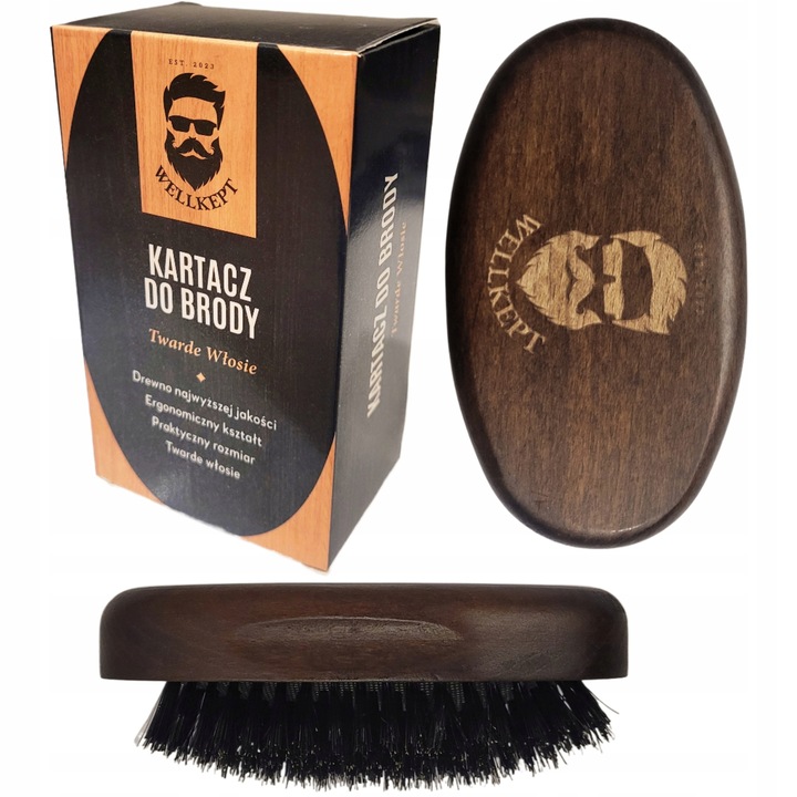 Szczotka do Brody i Wąsów Kartacz Twarda Twarde Włosie
