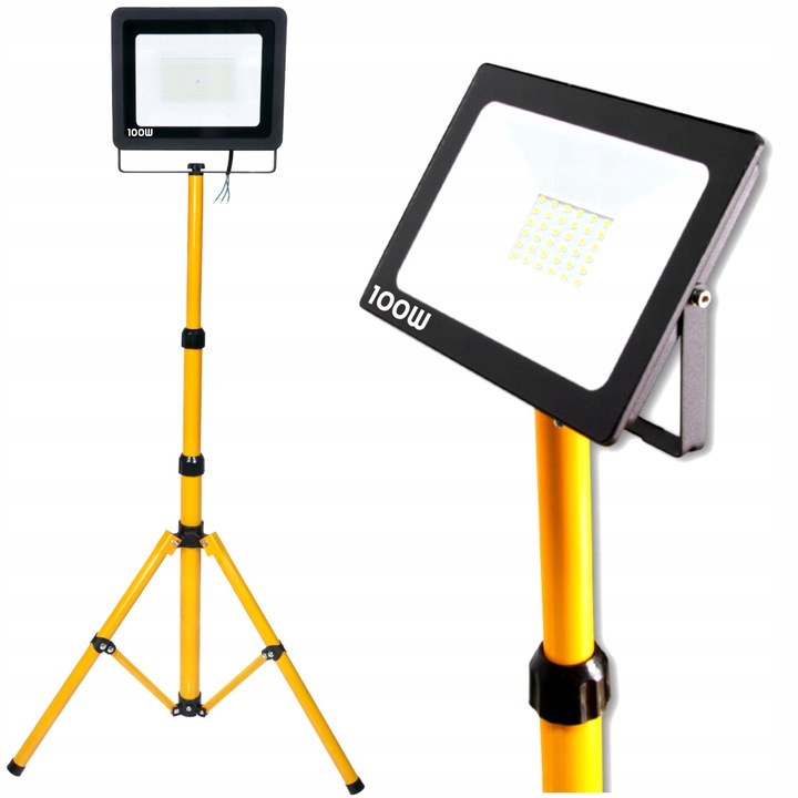 Naświetlacz halogen LED 100W + statyw budowlany