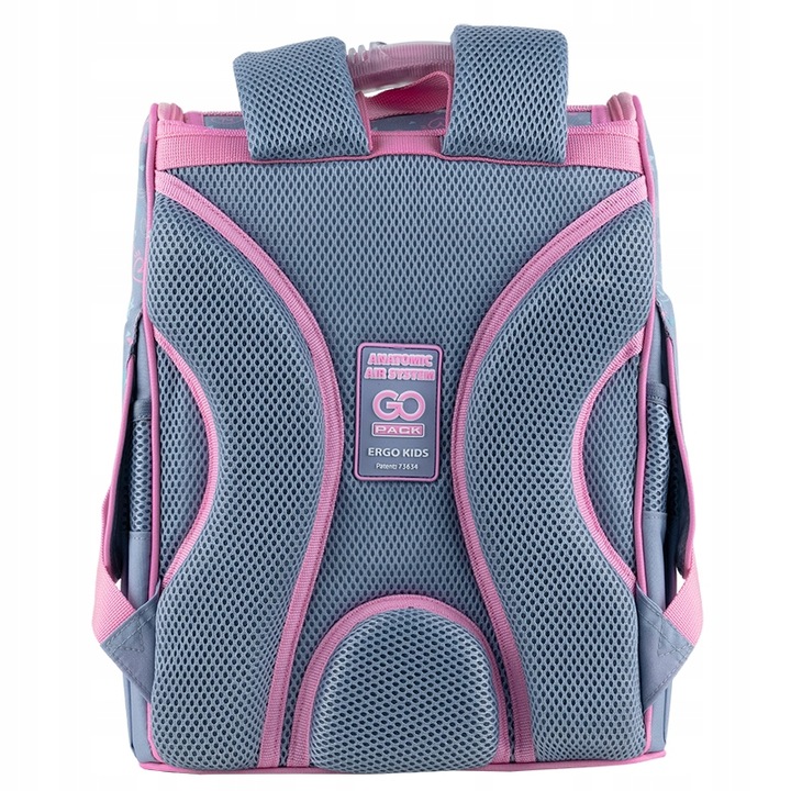 TORNISTER SZKOLNY PLECAK DLA DZIEWCZYNEK SZARY Z KOTKIEM GoPack
