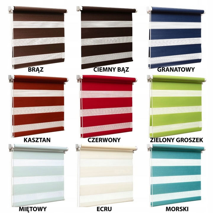 ROLETA ROLETY DZIEŃ NOC 95x150 CM Z NAPINACZEM NA WYMIAR– WYBÓR KOLORÓW