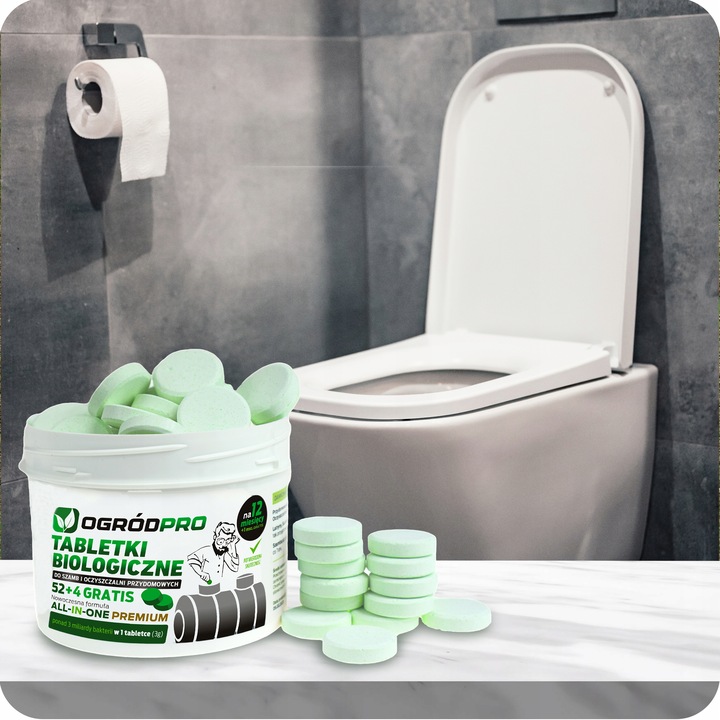 Tabletki Bakterie do szamba Oczyszczalni na Rok Tłuszcze All in One