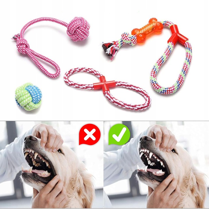 ZESTAW SZARPAKÓW ZABAWEK DLA PSA SZARPAK SZNUR PIŁKA GRYZAK FRISBEE 10 el.