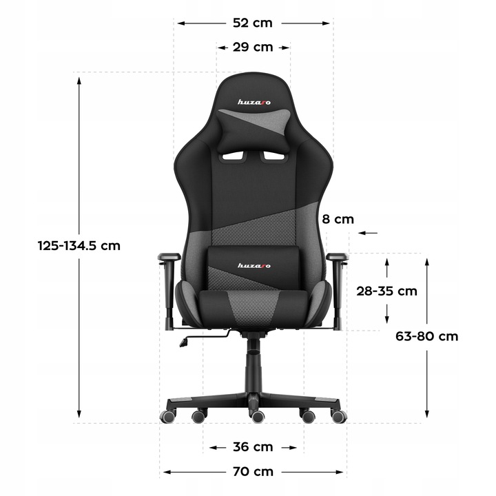 Fotel Gamingowy Obrotowy Gracza HUZARO Force 6.2 Grey Mesh