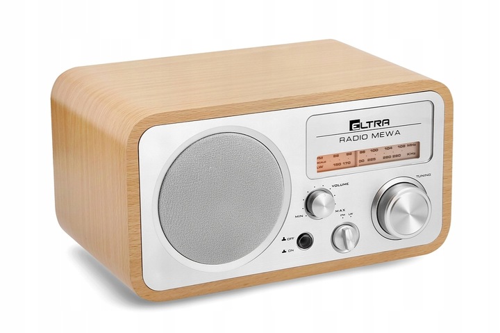 Radio Eltra Mewa FM/LW jasne srebrne drewno retro
