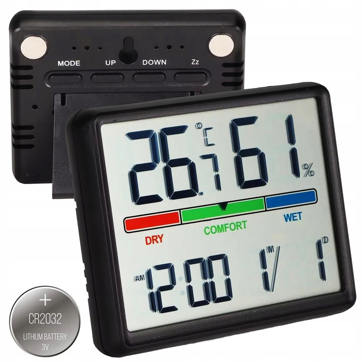 Stacja Pogodowa Termometr POKOJOWY ZEGAR LCD Stacja pogody wewnętrzna