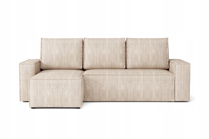 Narożnik Rozkładany BERGAMO Sztruks Rogówka z Funkcją Spania Pościel