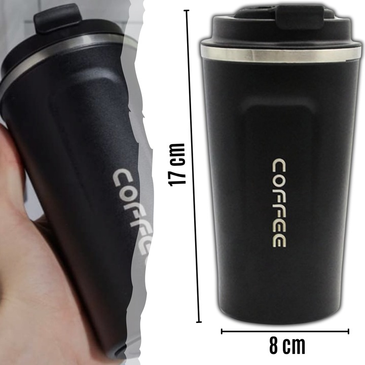 KUBEK TERMICZNY TERMOS 510 ML WYŚWIETLACZ EKRAN LCD NA KAWĘ HERBATĘ SMART