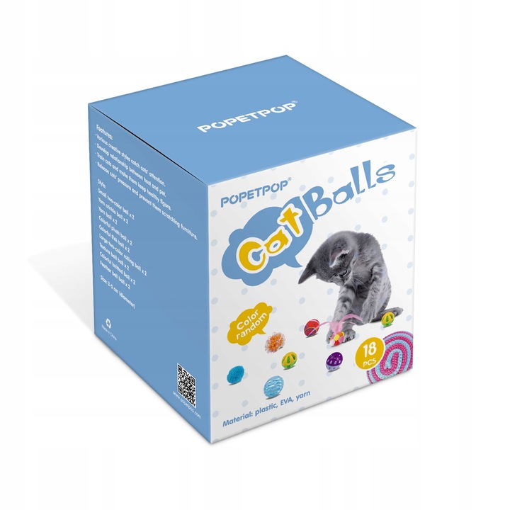 ZESTAW ZABAWEK DLA KOTA ZABAWKI DO TRENINGU KOTÓW 18 SZT