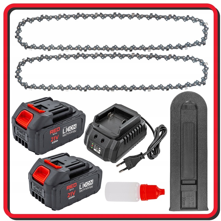 PIŁA ŁAŃCUCHOWA AKUMULATOROWA GAŁĘZIÓWKA PILARKA 2x AKU 4AH + 2x