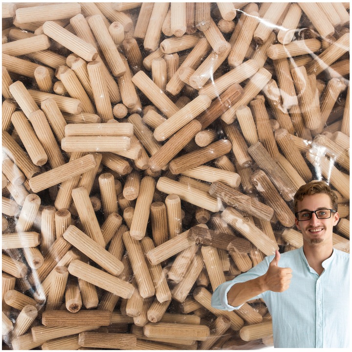 drewniane kołki dyble do mebli długość 35mm fi 8mm 1kg 1000g