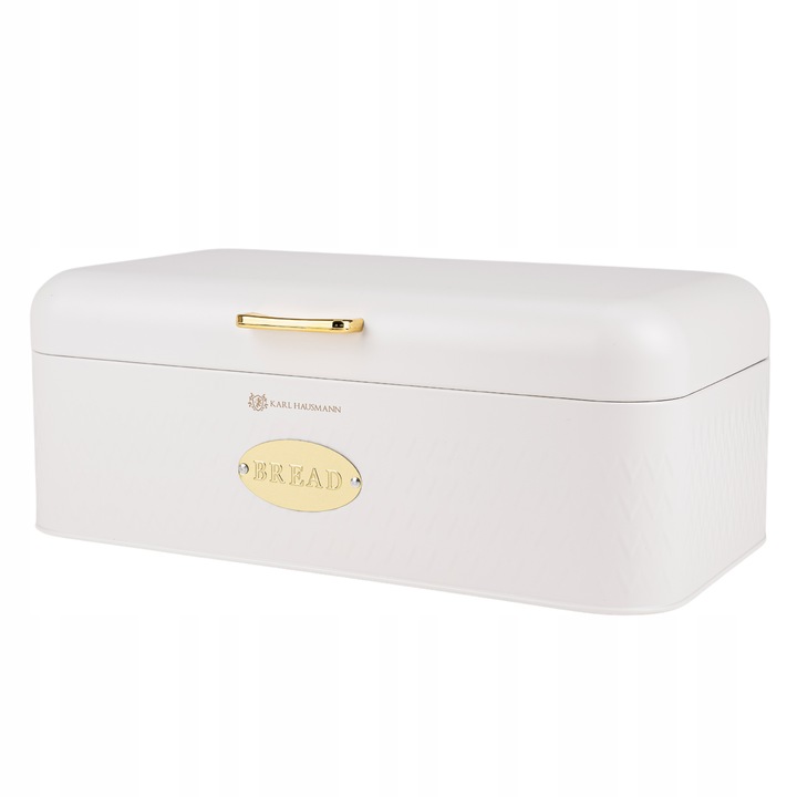 Duży CHLEBAK Pojemnik na Pieczywo Chleb bułki STALOWY Biały Karl