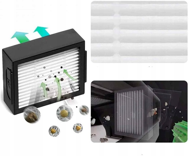 ZESTAW SZCZOTKI FILTRY WORKI do iRobot Roomba E I J i3+ i4+ i5+ i6+ i7+ j7