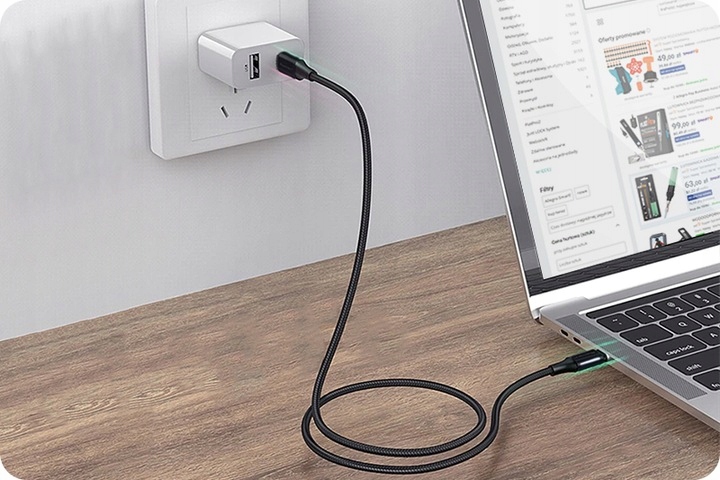 MOCNY KABEL USB C-C 200cm 100W I UNIWERSALNA ŁADOWARKA SAMOCHODOWA 40W