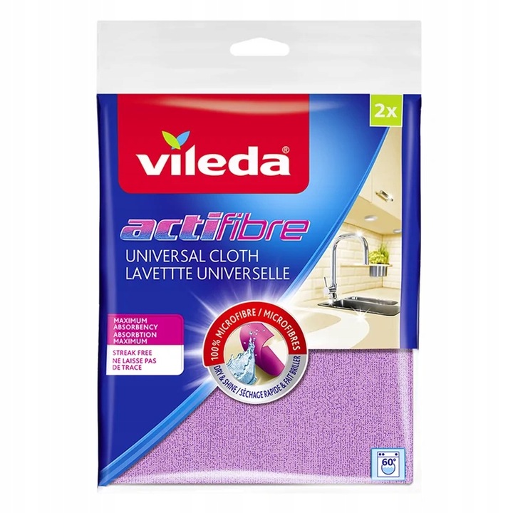 Vileda - ściereczka 2 szt. uniwersalna actifibre