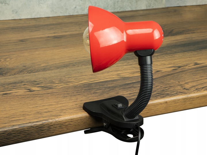 LAMPKA NOCNA DO CZYTANIA SZKOLANA NA BIURKO KLIPS 180CM ŻARÓWKA E27 ZESTAW