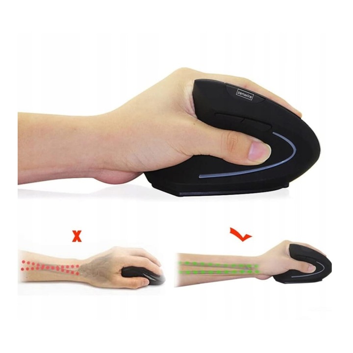 MYSZKA Pionowa Wertykalna MYSZ Ergonomiczna Przewodowa USB Cicha Zenwire