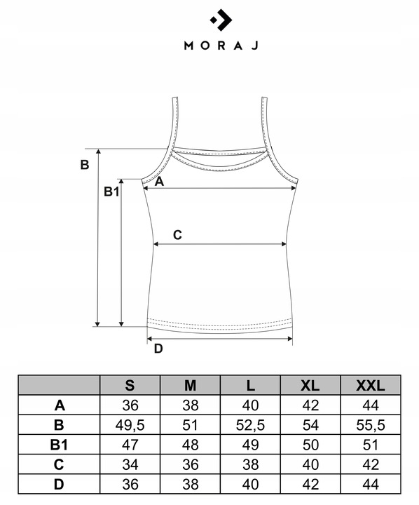 TOP DAMSKI Dopasowany Koszulka Gładka Bez Rękawów Podkoszulka MORAJ XL