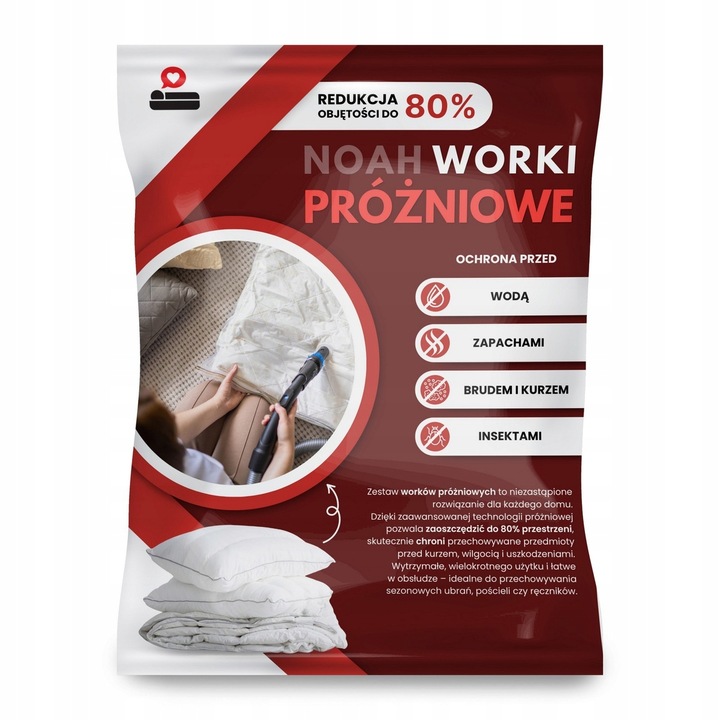 WORKI PRÓZNIOWE na ubrania pościel 15 sztuk WIELOKROTNEGO UŻYTKU +