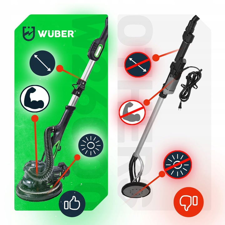 SZLIFIERKA DO GŁADZI GIPSU ŚCIAN SUFITU TYNKU ŻYRAFA WYSIĘGNIK 900W