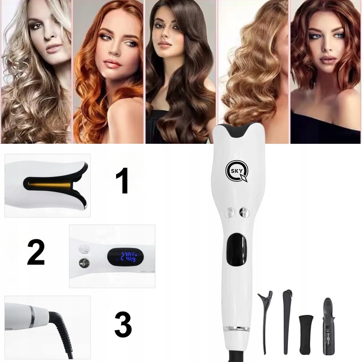 LOKÓWKA DO WŁOSÓW AUTOMATYCZNA OBROTOWA SPIN CURL CERAMICZNA DUŻE LOKI