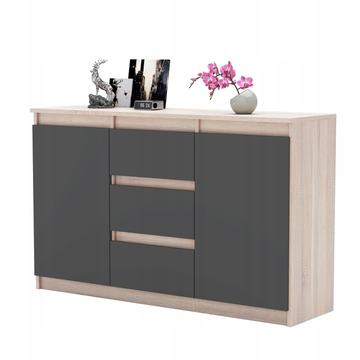 Komoda 120cm szafka z szufladami Sonoma Aga do salonu duza