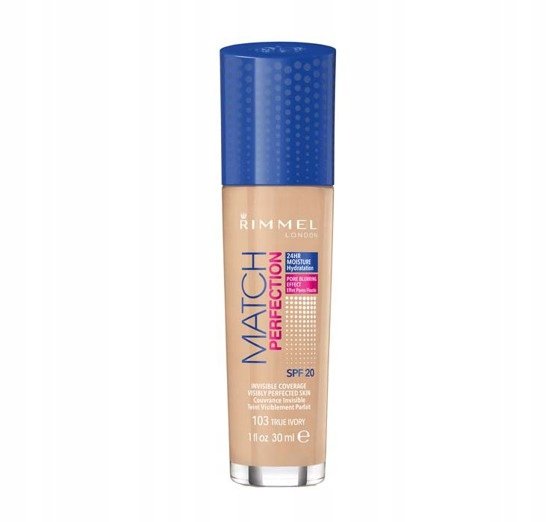 Rimmel London Match Perfection SPF20 30 ml dla kobiet Podkład 103 True Ivor
