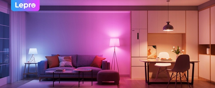 Smart Żarówka LED RGB E27 8.5W = 60W WiFi Rytm Muzyczny APP Lepro