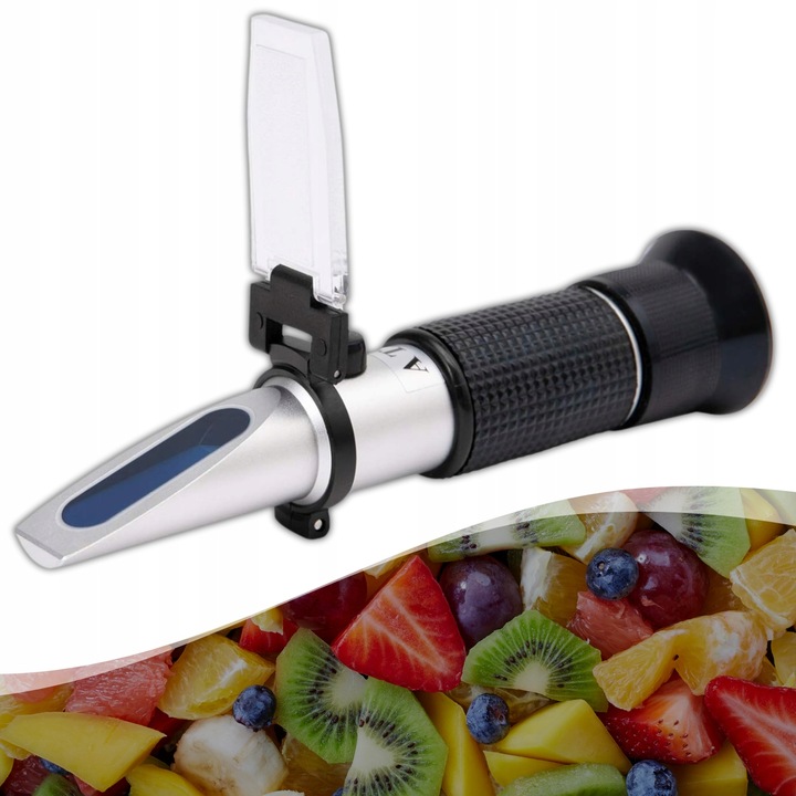 REFRAKTOMETR DO MIODU CUKROMIER + ZAWARTOŚĆ WODY KALIBRACJA MIERNIK CUKRU