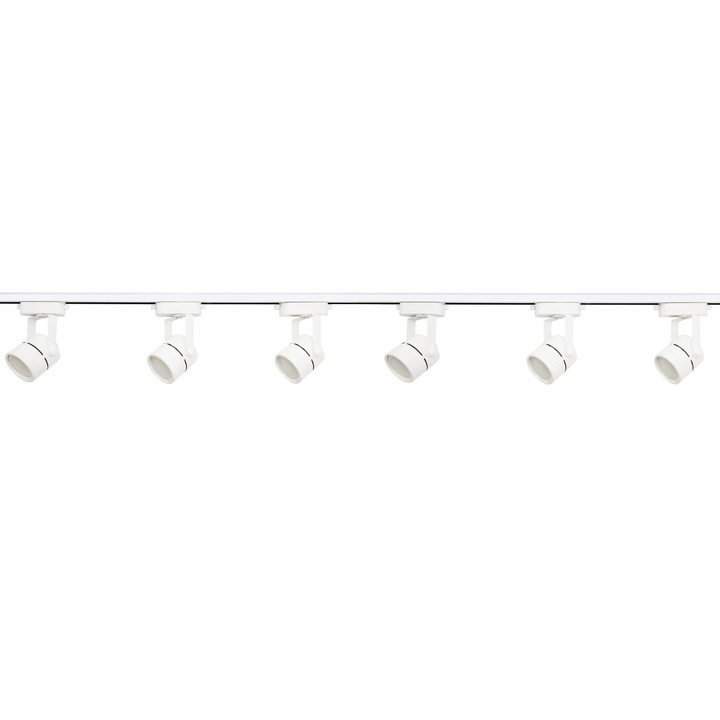 Zestaw 6x SPOT REFLEKTOR RUCHOMY BIAŁY NA GU10 + SZYNOPRZEWÓD Szyna 2m